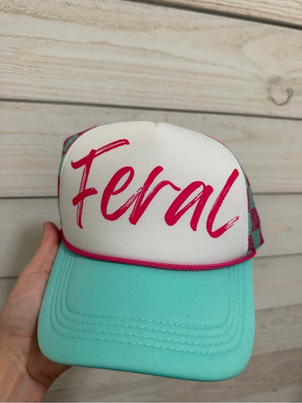 Feral Mint & White Trucker Hat